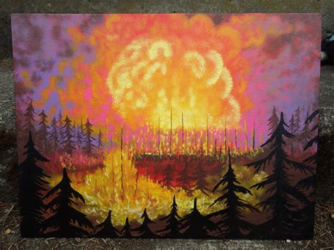 For the Love of Wildfire- Forest Fire- Wildland Firefighter- Hand Painted- Acrylic Painting ...