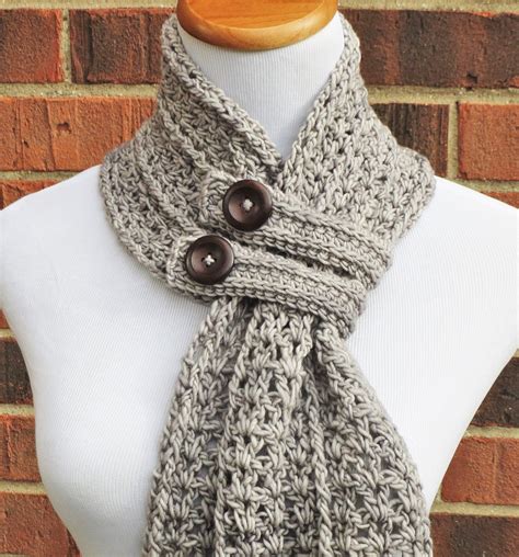 CROCHET SCARF PATTERN Crochet Cowl Button Scarf Neckwarmer - Etsy