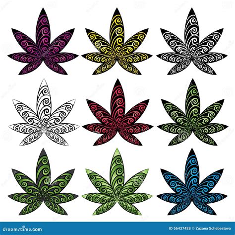 Cannabis Marijuana Design Decorative Leaf Symbol Illustration Stock ...