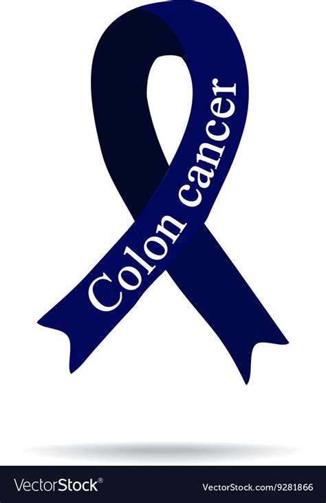 Cancer ribbon colon cancer international day of Vector Image