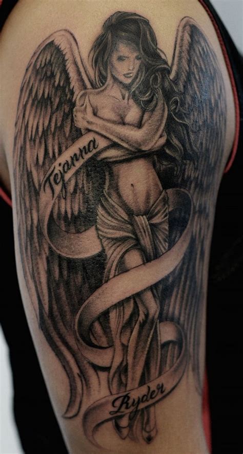 40+ Tattoo Designs Of Guardian Angels PNG