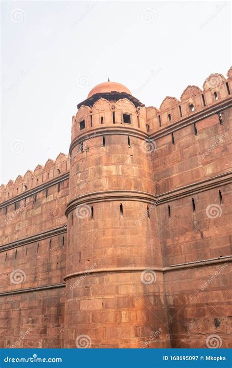 Red Fort in Delhi India, Exterior View, on an Overcast Day Stock Image ...