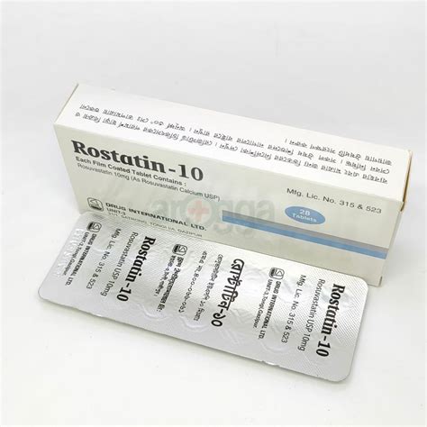 Rostatin 10 Tablet 10mg - medicine - Arogga - Online Pharmacy of Bangladesh