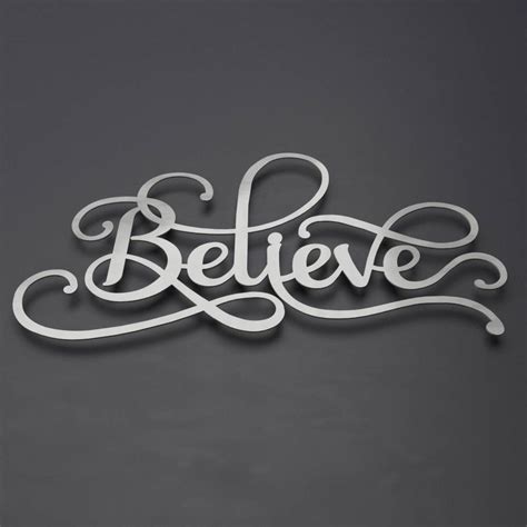 Believe Sign, Word Art, Metal Wall Art, Metal Decor, Contemporary Metal ...