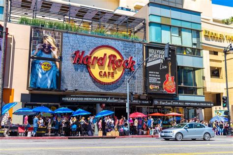 Hard Rock Cafe on Hollywood Boulevard Editorial Stock Image - Image of ...