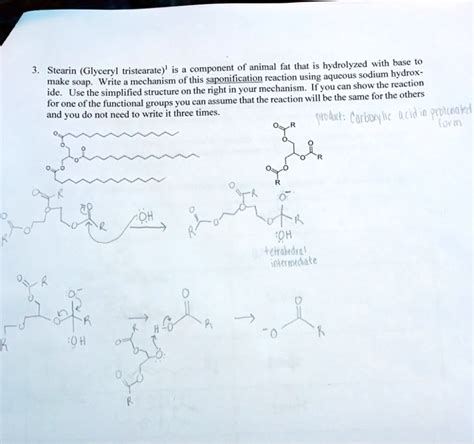 SOLVED: Stearin (Glyceryl tristearate) is a component of animal fat that is hydrolyzed with base ...