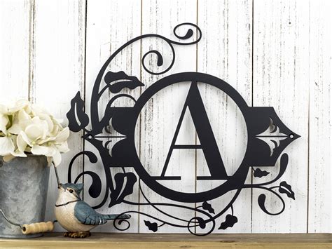 Monogram Metal Wall Art Custom Sign Monogrammed Sign | Etsy