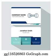 1 Gym Trainer Founder Business Card Template Set Clip Art | Royalty Free - GoGraph