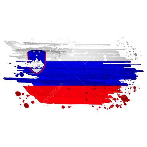 Slovenia Flag PNG Transparent, Slovenia Flag Watercolor Paint Brush ...