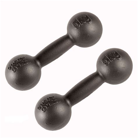 Golds Gym 2 x 5kg Cast Iron Dumbbells - Sweatband.com