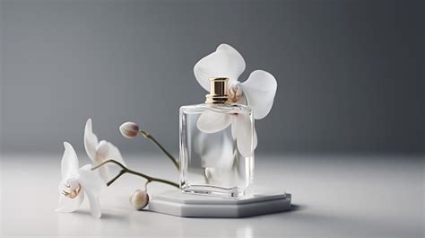 Premium AI Image | A bottle of perfume with a flower on it