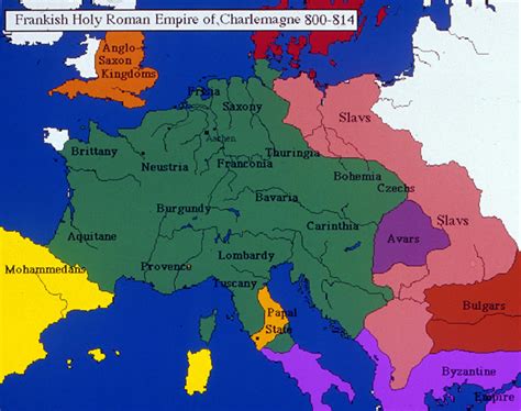 Frankish Holy Roman Empire of Charlemagne - Map