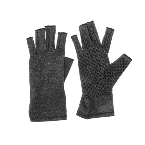 A Pair Anti Arthritis Gloves Fingerless Pain Relief Textured Open Finger Compression Gloves ...