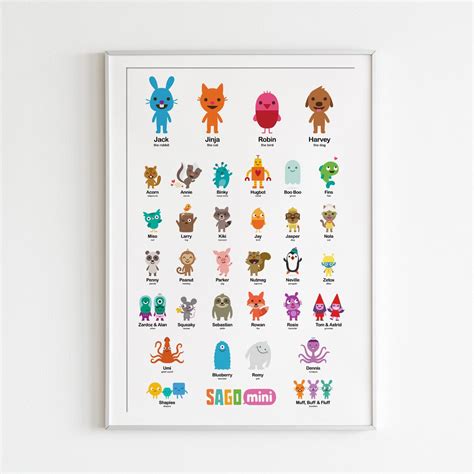 Sago Mini Characters Learning Poster - Etsy