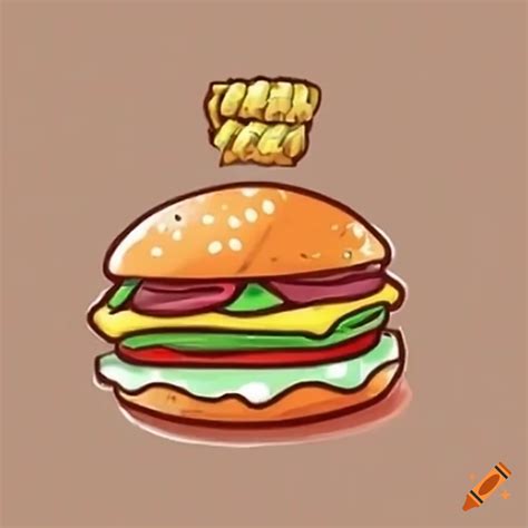 Funny burger and fries dancing