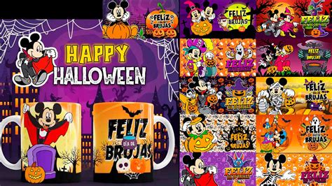 12 plantillas Mickey Mouse Halloween para sublimar en taza - Mickey 5