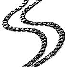 FIBO STEEL 3.5mm Stainless Steel Mens Womens Necklace Curb Link Chain, 16 inches Black | Amazon.com