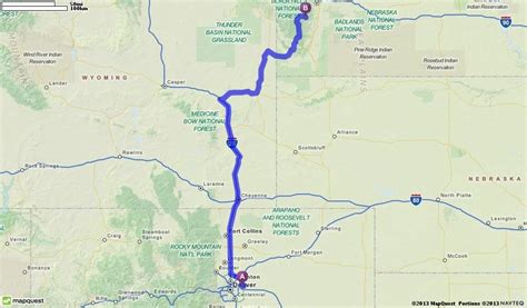 Driving Directions from Denver, Colorado 80249 to Mount Rushmore in Keystone, South Dakota 57751 ...