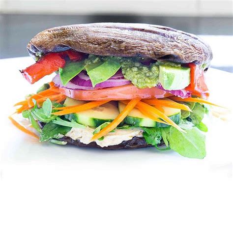 Grilled Portobello Mushroom Sandwich With Roasted Red Peppers ...