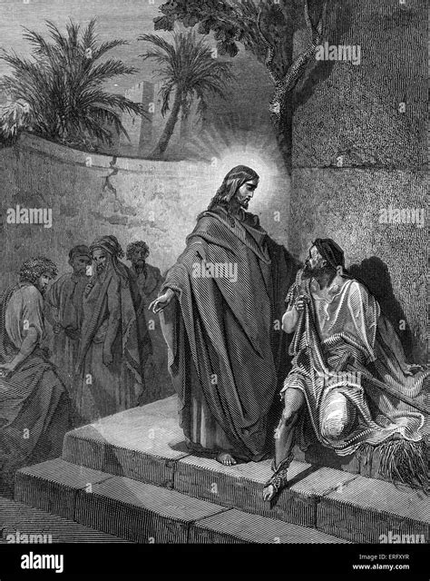 Jesus heals the paralytic Black and White Stock Photos & Images - Alamy