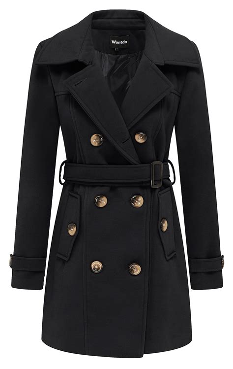 wantdo Women's Double Breasted Pea Coat Winter Mid-Long Trench Coat with Belt - Women Product Review