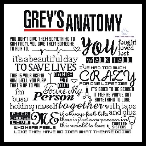 Greys Anatomy Quotes Cross Stitch PDF Pattern - Etsy