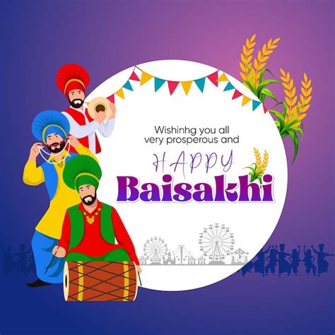 Premium Vector | Happy baisakhi festival of punjab india background