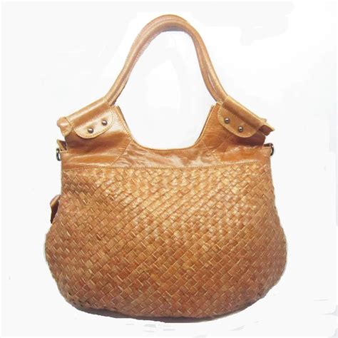 2015 Genuine leather handbags Woven Leather bag Large leather shoulder ...