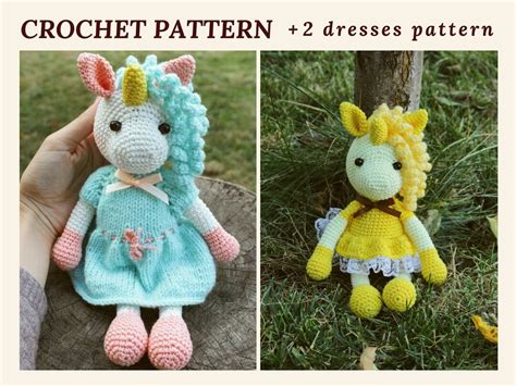 Pattern Crochet Unicorn Toy Amigurumi Unicorn Crochet Animal - Etsy