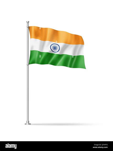 India flag, 3D illustration, isolated on white Stock Photo - Alamy