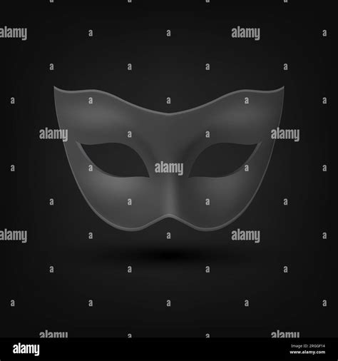 Vector 3d Realistic Blank Black Carnival Vintage Mask Icon Closeup Isolated. Hero Mask for ...