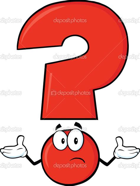 Red Question Mark Character With A Confused Expression Stock Photo by ...