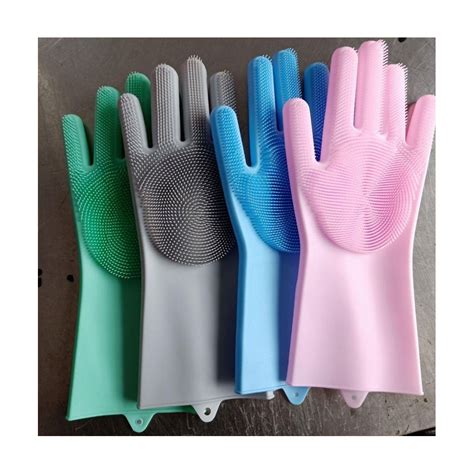 Silicone Dish Washing Kitchen Hand Gloves Silicon Hand Gloves for Kitchen Dishwashing Pet ...