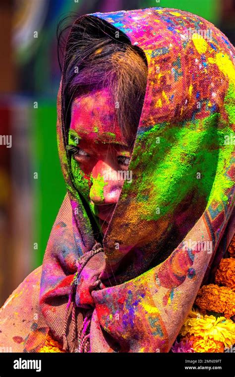 Nepal, Kathmandu, Holi festival Stock Photo - Alamy