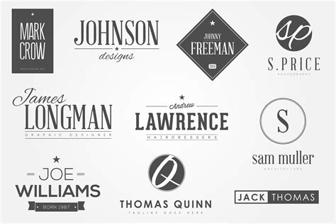 10 Personal Name Logos | Name logo, Personal logo, Logo bundle