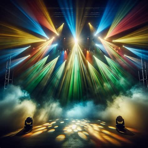 Premium Photo | Dramatic and colorful stage lighting setup colorful lighting stage disco ...