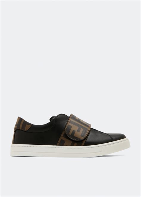 Fendi Leather low-top sneakers for Unisex - Black in UAE | Level Shoes