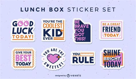 Motivational School Stickers Set Vector Download