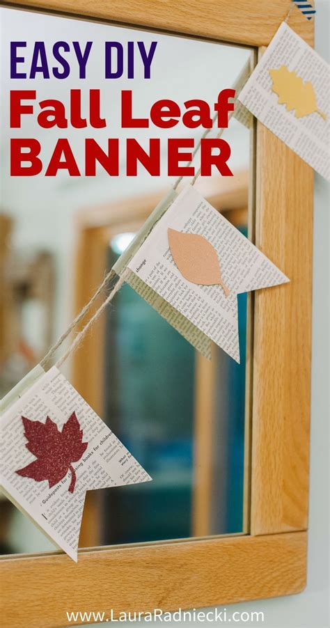 How to Make a Fall Leaf Banner with Book Pages | Easy fall crafts, Book ...