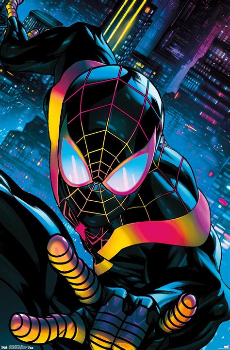 This Marvel Spider-Man - Miles Morales Neon Blacklight Poster is ...