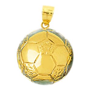 14K Gold 3D Soccer Ball Pendant