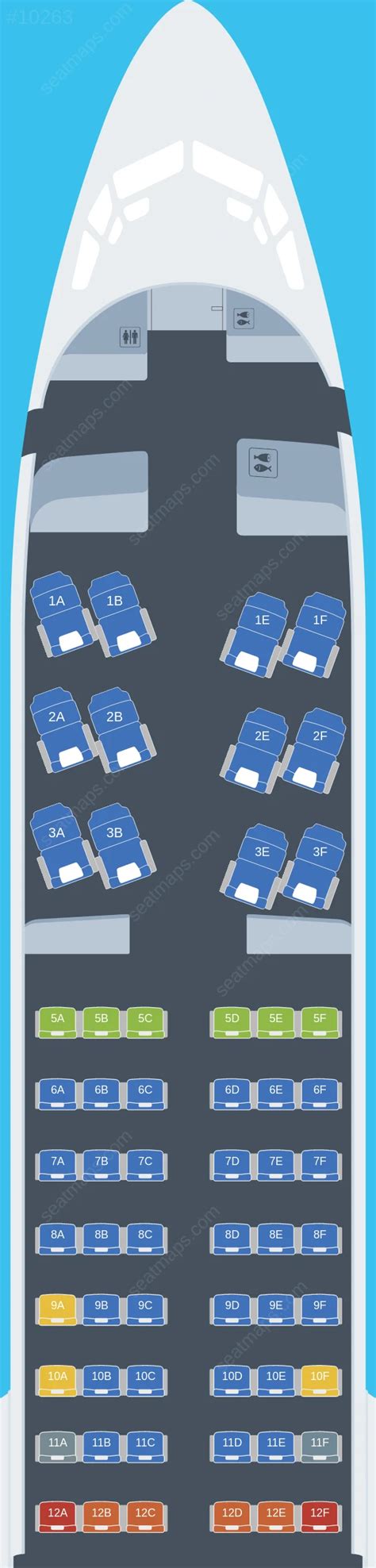 Seat map of Copa Airlines Boeing 737 MAX 9 aircraft