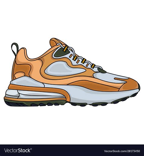 Simple brown sports shoes Royalty Free Vector Image