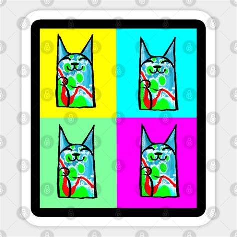 Pop Art Lucky cat Art - Cat - Sticker | TeePublic