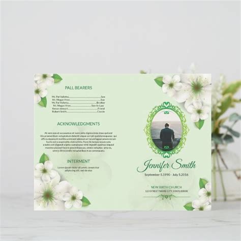 Floral Funeral Program Template Program, #Template, #created, #Shop, # ...