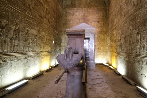 Columns with Hieroglyphs and Polychromy at Edfu Temple, Dedicated To ...