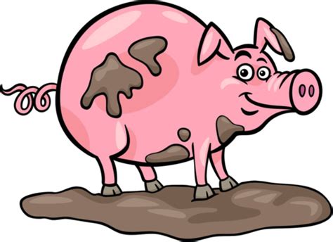 Farm Animals Cartoon Illustration Happy Pig Set Vector, Happy, Pig, Set PNG and Vector with ...