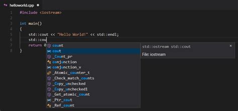 C++ programming with Visual Studio Code