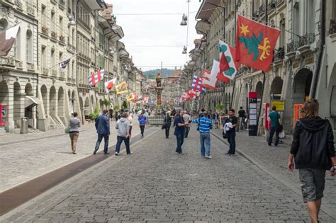 Street in the Old City of Bern Editorial Image - Image of business ...