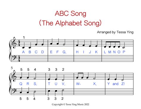 ABC Alphabet Song - Easy Piano - Digital Sheet Music | Sheet Music Plus